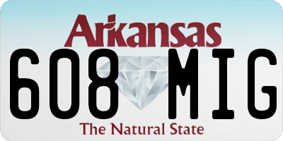 AR license plate 608MIG