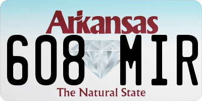 AR license plate 608MIR