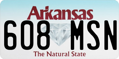 AR license plate 608MSN