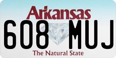 AR license plate 608MUJ