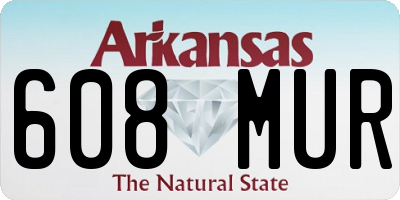 AR license plate 608MUR