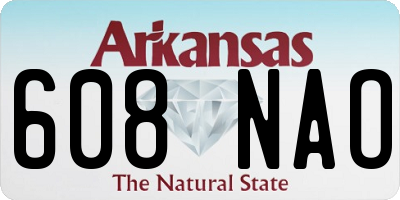 AR license plate 608NAO