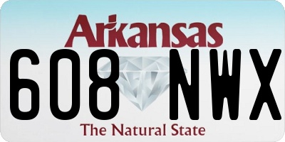 AR license plate 608NWX