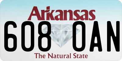 AR license plate 608OAN