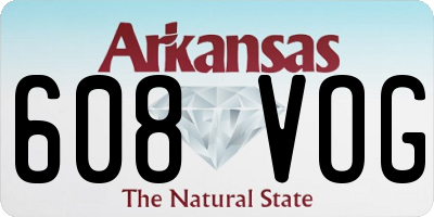 AR license plate 608VOG