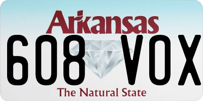 AR license plate 608VOX