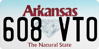 AR license plate 608VTO