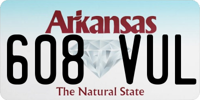 AR license plate 608VUL