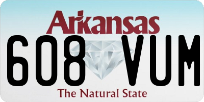 AR license plate 608VUM