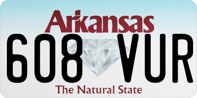 AR license plate 608VUR