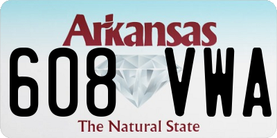 AR license plate 608VWA