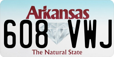 AR license plate 608VWJ