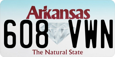 AR license plate 608VWN
