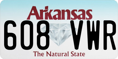 AR license plate 608VWR