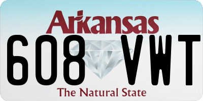AR license plate 608VWT