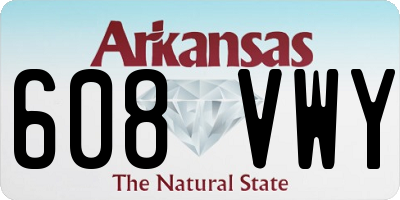 AR license plate 608VWY