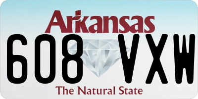 AR license plate 608VXW