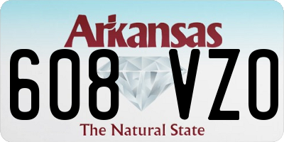 AR license plate 608VZO