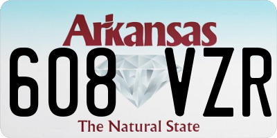 AR license plate 608VZR