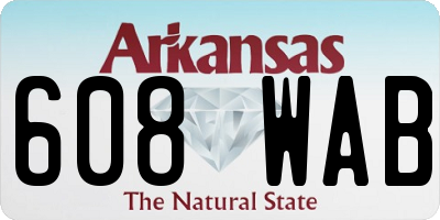 AR license plate 608WAB