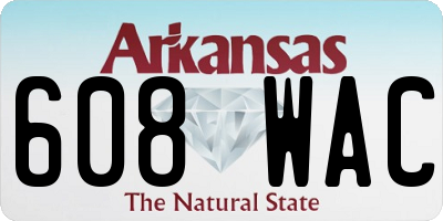 AR license plate 608WAC