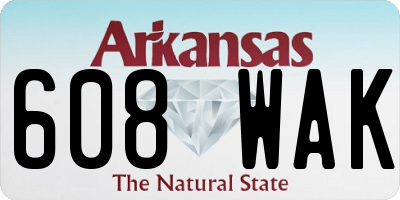 AR license plate 608WAK