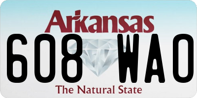 AR license plate 608WAO