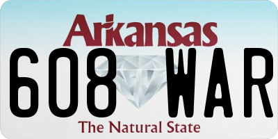 AR license plate 608WAR