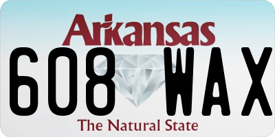 AR license plate 608WAX