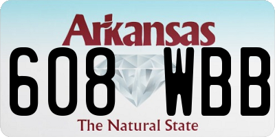 AR license plate 608WBB