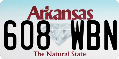AR license plate 608WBN