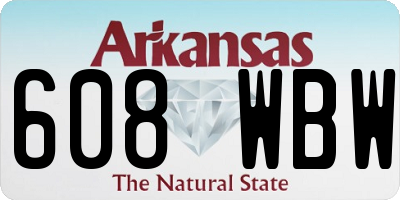 AR license plate 608WBW