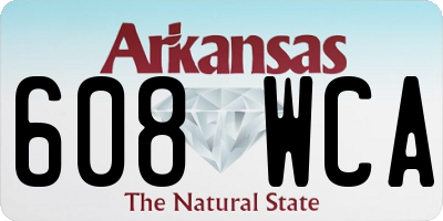 AR license plate 608WCA