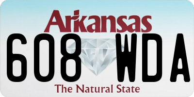 AR license plate 608WDA