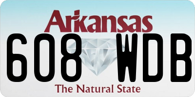 AR license plate 608WDB