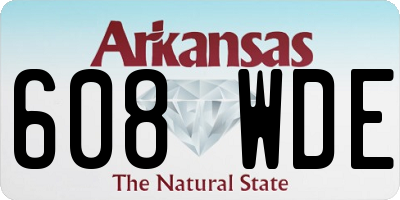 AR license plate 608WDE