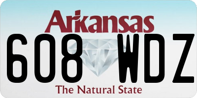 AR license plate 608WDZ