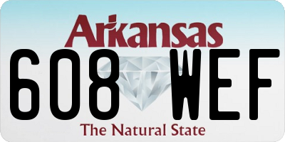 AR license plate 608WEF