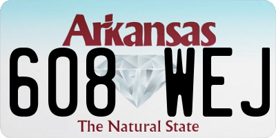 AR license plate 608WEJ