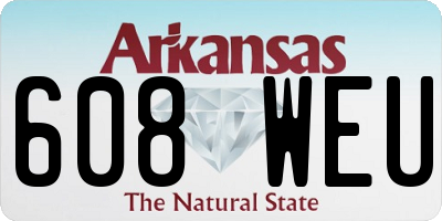 AR license plate 608WEU