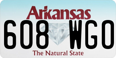 AR license plate 608WGO