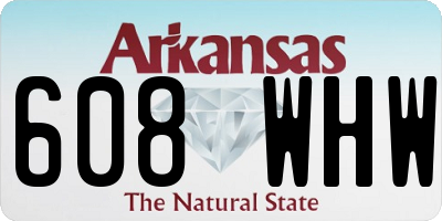 AR license plate 608WHW