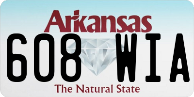 AR license plate 608WIA