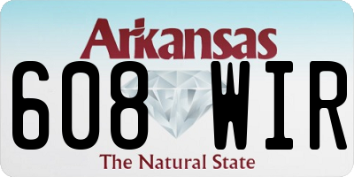 AR license plate 608WIR