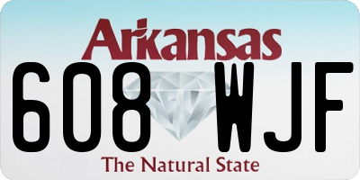 AR license plate 608WJF