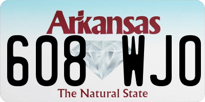 AR license plate 608WJO