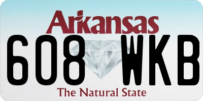 AR license plate 608WKB