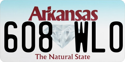 AR license plate 608WLO