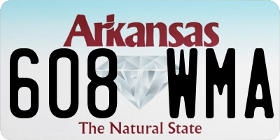 AR license plate 608WMA