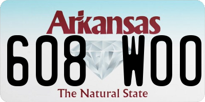 AR license plate 608WOO